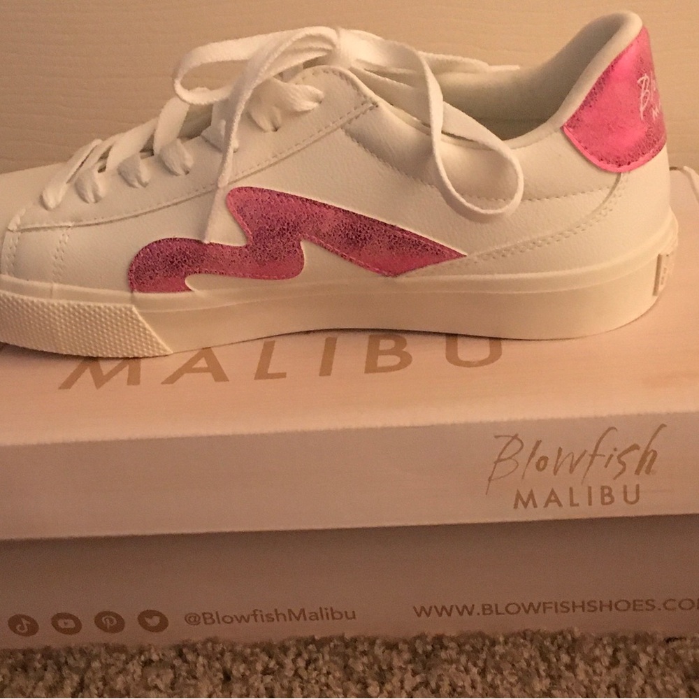 Blowfish White and Pink Casual Sneakers